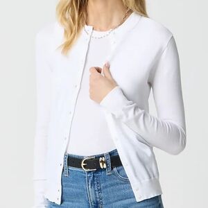 J. Crew White Button Down Cardigan